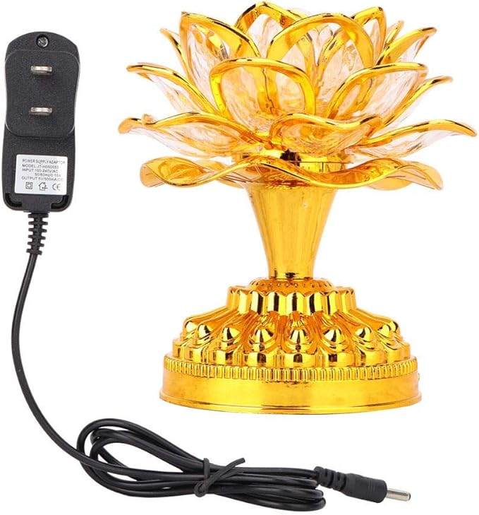 GLOGLOW Buddha Machine, LED Lotus Lamp Buddha Lamp Prayer Machine Prayer Machine with 36 Songs (without Battery) - LeafyLoom