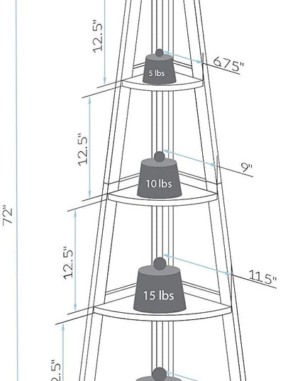 Casual Home 5-Shelf Corner Ladder Bookcase, Espresso - LeafyLoom