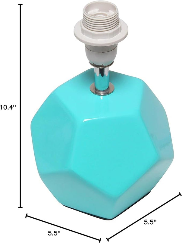 Simple Designs LT2065-BLU Round Prism Mini Table Lamp with Matching Fabric Shade Blue (Pack of 24) - LeafyLoom