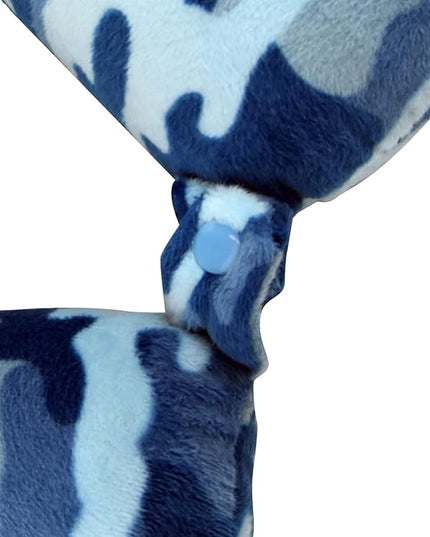 Adult Cozy Soft Microfiber Neck Pillow, Compact, Perfect for Plane or Car Travel, Blue Camo - LeafyLoom