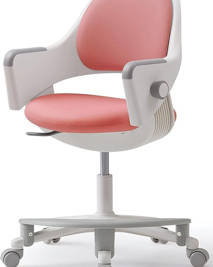 SIDIZ ringo Kids Desk Chair : Ergonomic Kids Chair with Footrest, 4-Step Growing Function, Adjustable Seat Height, Sit-Locking Casters, Swivel Type Kids Chair (Rosy Pink Chair) - LeafyLoom