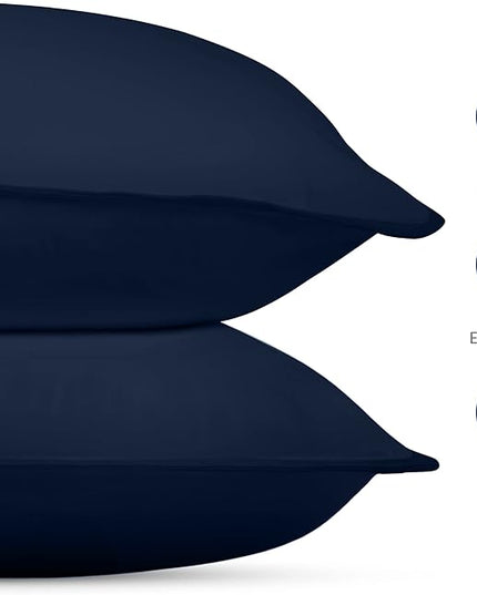Utopia Bedding Bed Pillows for Sleeping (Navy), King Size, Set of 2, Hotel Pillows, Cooling Pillows for Side, Back or Stomach Sleepers - LeafyLoom
