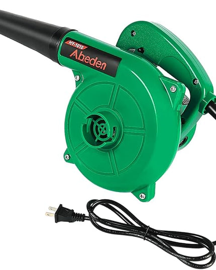 Corded Electric Leaf Blower,2 in 1 Small Handheld Lightweight Sweeper/Vacuum,110V 400W Portbale Blower for Leaf/Snow/Dust Blowing (Green) - LeafyLoom