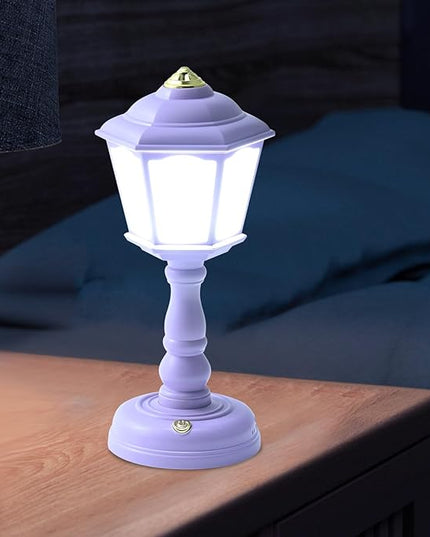 Mini Desk lamp Vintage, LED Desk Lamp Dimmable Table Lamp Reading Lamp with USB Charging Port, Sensitive Control, Eye-Caring Office Lamp,Very beautiful decorative desk lamp (Purple) - LeafyLoom