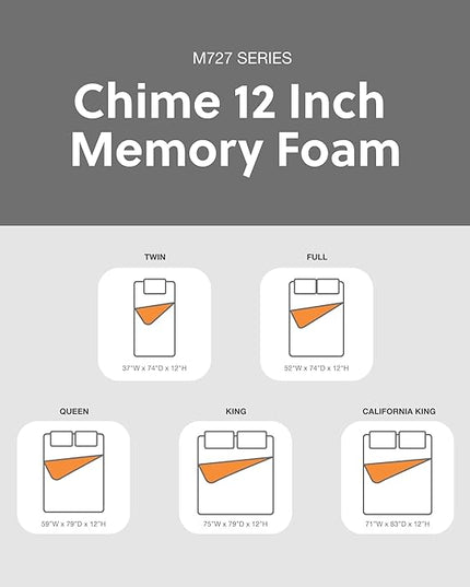 Signature Design by Ashley King Size Chime 12 Inch Medium Firm Memory Foam Mattress with Green Tea & Charcoal Gel - LeafyLoom