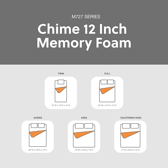 Signature Design by Ashley King Size Chime 12 Inch Medium Firm Memory Foam Mattress with Green Tea & Charcoal Gel - LeafyLoom
