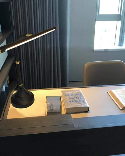 LED Piano Desk Lamp with Touch Dimmer,Piano Lamp,Desk Lamp,Reading Lamp for Home Office,Adjustable Height,Multi-functional,LED 5W,3000K,Metal,Black+Bronze, - LeafyLoom