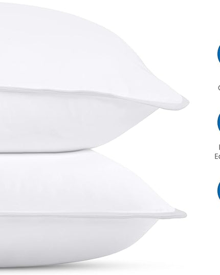 Utopia Bedding Bed Pillows for Sleeping (White), European Size, Set of 2, Hotel Pillows, Cooling Pillows for Side, Back or Stomach Sleepers - LeafyLoom