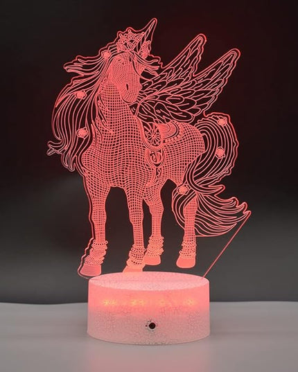 3D LED Night Light for Kids, 7 Colors Changing Unicorn Light, 3 Modes with Remote Control 3D Optical Illusion Light for Kids Bedroom, Home Decor, Birthday Xmas Party Thanksgiving Halloween Gifts - LeafyLoom