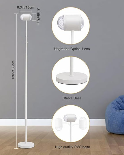 Sunset Lamp Projector with 3D Ocean Wave, 12 Colors Changing & Four Mode with USB Port, RGB Floor Lamp Double Side Lighting with Remote,Creative DIY Mode, 360° Rotation Atmosphere Lamp White - LeafyLoom