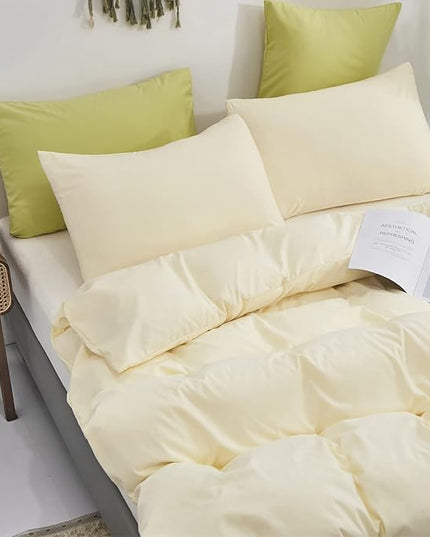 Light Yellow Comforter Set Full Ivory Bedding Set Beige Comforter Set Full Men Breathable Ivory Bedding Set Women Soft Off White Full Ivory Bedding Comforter Set Full Size Off White Comforter - LeafyLoom