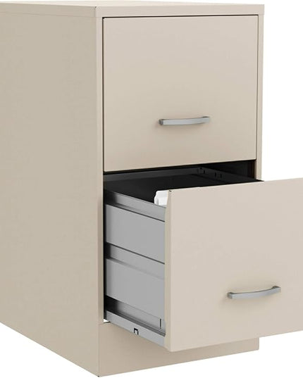 Lorell LYS SOHO File/File 2-Drawer File Cabinet, Stone,Chrome - LeafyLoom