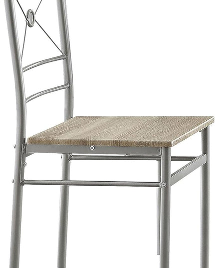 NicBex Small Dining Table Set for 4 Counter Height Dining Table Set 5-Piece Rectangle Dining Set for Kitchen, Breakfast Nook Living Room, Steel Frame, Space-Saving, Silver - LeafyLoom
