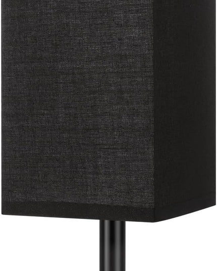 Touch Bedside Table Lamp For Nightstand - 3-Way Dimmable Night Lamp with USB A + Type C Charging Ports and two AC Outlets, Small Desk Light with E26 LED Bulb for Bedroom Living Room Dorm Office,BLACK - LeafyLoom