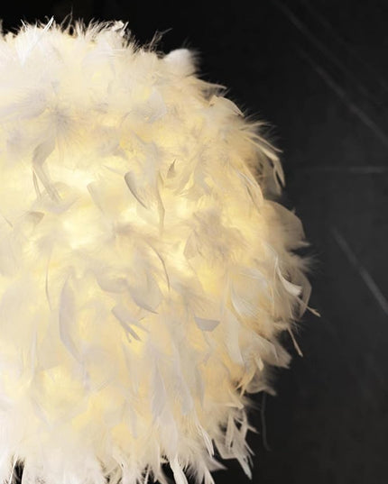 Floor Lamp, Elegant White Feather Standing Lamps with On/Off Switch in Line - LeafyLoom