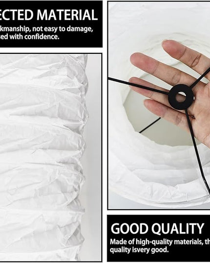 Paper Floor Lamp Shade, Foldable and Minimalist Style Rice Paper Lamps Classic Modern Paper Floor Light Bulb Cage Guard for Living Room Bedroom Décor - LeafyLoom