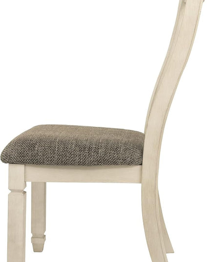 Signature Design by Ashley Bolanburg 20" Upholstered Dining Room Chair, Set of 2, Antique White - LeafyLoom