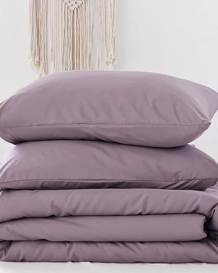 ROSGONIA King Size Comforter Set Dusty Purple, 3pcs (1 Boho Comforter & 2 Pillowcases) All Season Bedding Lightweight Bedspread Blanket Quilt - LeafyLoom