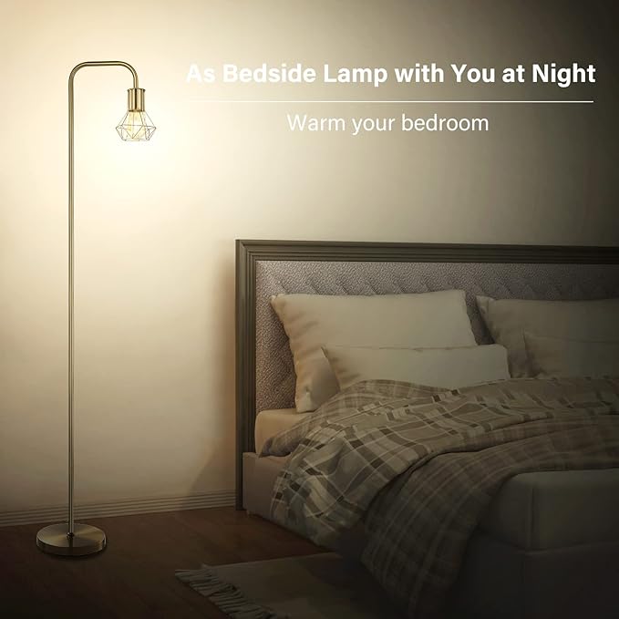 BoostArea Floor lamp,Industrial Floor Lamp,Standing Lamp with 6W LED Bulb,E26 Socket,On/Off Footswitch,Whole Metal,Modern Floor Lamp for Bedroom,Office, Living Room,Rustic,Vintage,Farmhouse - LeafyLoom