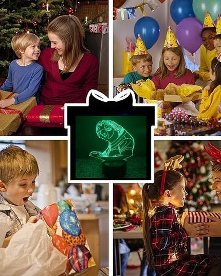 Birthday Gift Sloth Lamp - 3D Optical Illusion 2 Functions multi colors USB Charging or AA Battery - Acrylic Panel Funny Sloth Flash Light Gifts for Kids BF GF Son & Daughter - LeafyLoom
