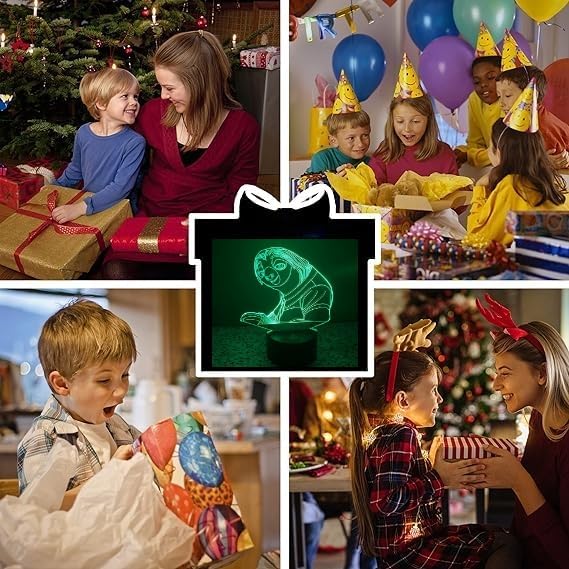 Birthday Gift Sloth Lamp - 3D Optical Illusion 2 Functions multi colors USB Charging or AA Battery - Acrylic Panel Funny Sloth Flash Light Gifts for Kids BF GF Son & Daughter - LeafyLoom