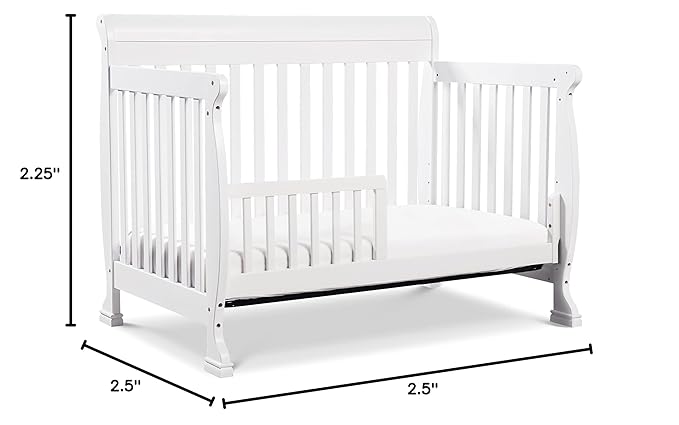 DaVinci Kalani 4-in-1 Convertible Crib in White, Greenguard Gold Certified - LeafyLoom
