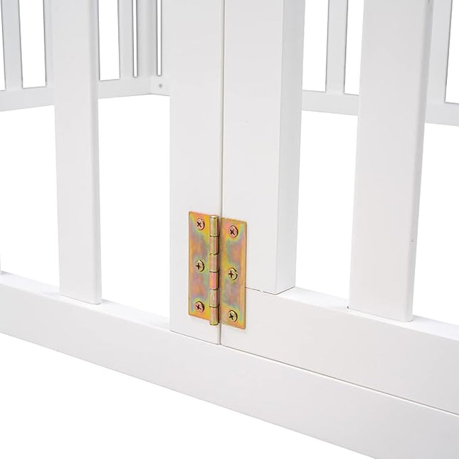 Multifunctional Full Size Floor Bed with Safety Guardrails and Door, Montessori Sturdy Solid Wood Beds Frame, Easy Assembly and No Spring Need, for Boys and Girls Room, White - LeafyLoom