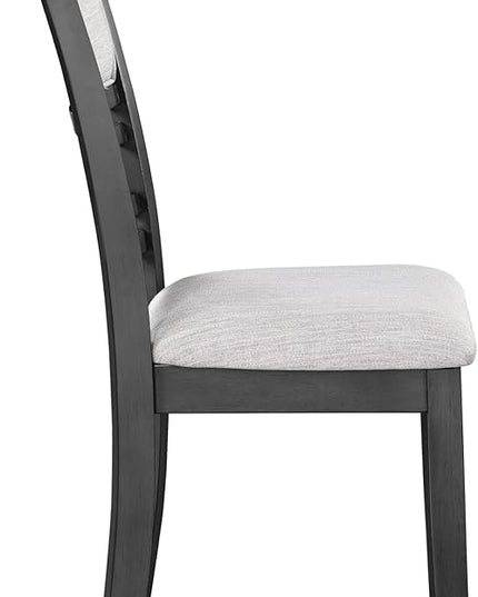 New Classic Furniture Gia Dining Chair (Set of Six), Light Gray Fabric Upholstered Seat & Back Rest, Gray - LeafyLoom
