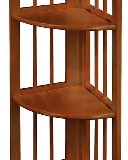 Casual Home 4-Shelf Corner Folding Bookcase, Honey Oak - LeafyLoom