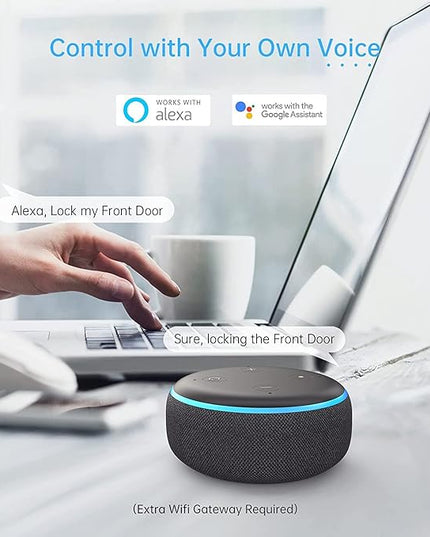 Smart Lock, SMONET Fingerprint Door Lock Smart Deadbolt Keyless Entry - Electronic Digital Keypad with Biometric Fingerprint, Smartphone App Auto Lock Bluetooth Keys Fobs Smartlock for Alexa, Home SMONET