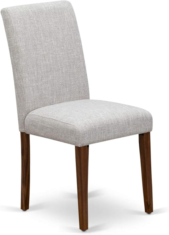 East West Furniture I3AB7-N35 Irving 7 Piece Set Consist of a Round Dining Room Table with Pedestal and 6 Doeskin Linen Fabric Upholstered Parson Chairs, 48x48 Inch - LeafyLoom