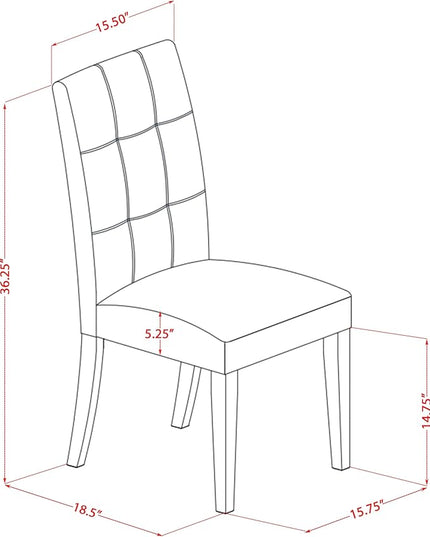 East West Furniture ANAS3-AWA-08 3 Piece Kitchen Set Contain A Modern Table and 2 Mist Beige Linen Fabric Upholstered Dining Chairs, Antique Walnut, 36x36 Inch - LeafyLoom