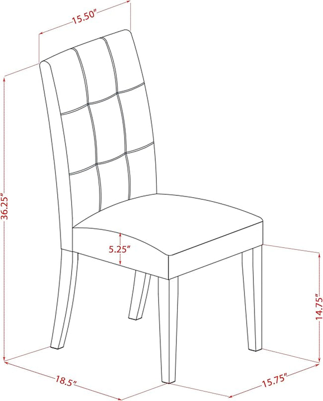 East West Furniture ANAS3-AWA-08 3 Piece Kitchen Set Contain A Modern Table and 2 Mist Beige Linen Fabric Upholstered Dining Chairs, Antique Walnut, 36x36 Inch - LeafyLoom