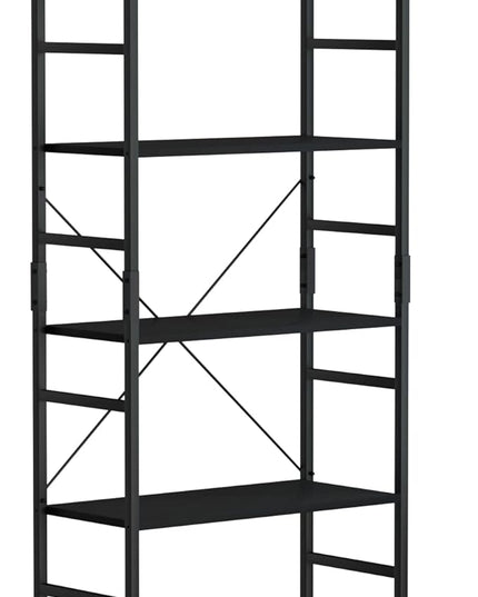 NUMENN 5 Tier Bookshelf, Tall Bookcase Shelf Storage Organizer, Modern Book Shelf for Bedroom, Living Room and Home Office, Black - LeafyLoom