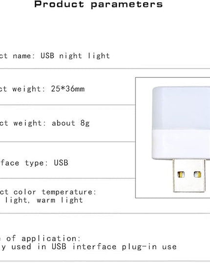USB Lights by Night，Plug in LED Mini Bulb，Flexible LED Ambient Light，Compact，Ideal for Bedroom，Bathroom，Nursery，Hallway，Outdoor Camping，Reading，Sleeping(4 Pack Lights)(Yellow) - LeafyLoom