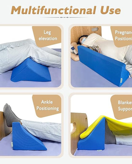 Wedge Pillow for Sleeping Side Sleeper Body Positioners Bed Foam Wedges After Surgery Leg Elevation Incline Bolster 30 Degree Medical Triangle Positioning Pillow for Elderly Pregnancy - LeafyLoom