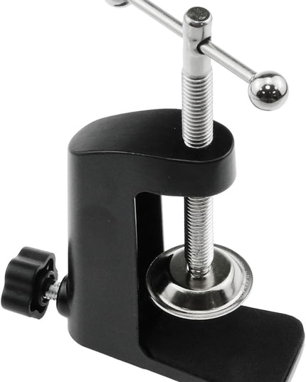 1PCS Black Aluminum Alloy Desk C-Clamp Desk Light Mounting Cantilever Bracket With Adjustable Screws for Microphone Arm and Desktop Table Lamp - LeafyLoom