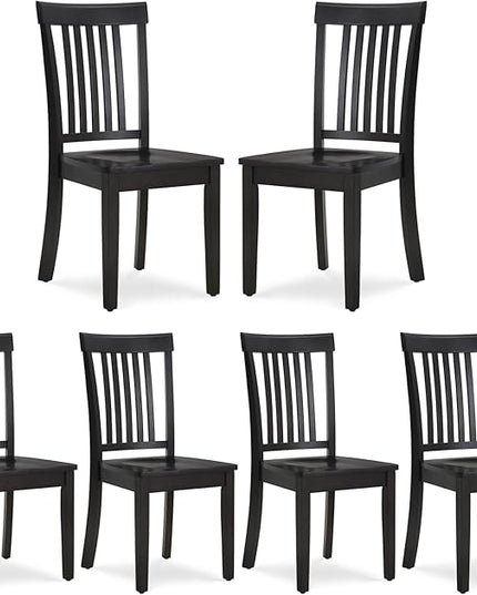 COLAMY Wooden Dining Chairs Set of 6, Spindle High Back Windsor Kitchen Side Chair, Farmhouse Dining Chairs for Kitchen and Dining Room, Dark Brown - LeafyLoom