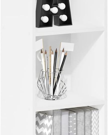 Furinno Luder Bookcase / Book / Storage, 4-Tier Cube,White - LeafyLoom