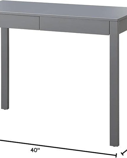 Target Marketing Systems Gabby Home Office, Study Room, Vanity or Bedroom, Computer 2 Drawers, Contemporary Style Desk with Storage, 40” x 20”, Charcoal - LeafyLoom