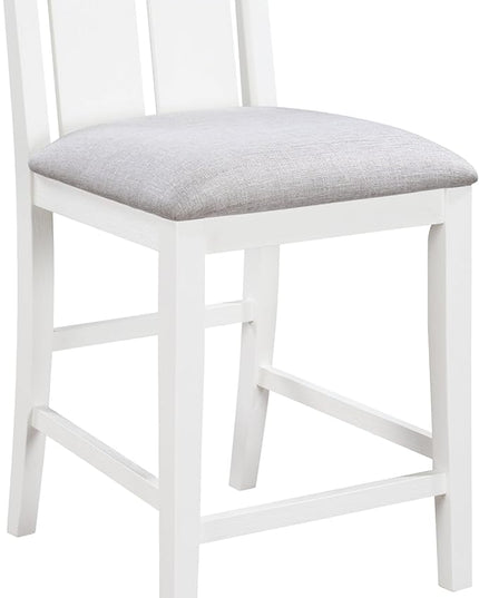NicBex Kitchen Table for 2 Dining Room Table Set 3-Piece Small Space Counter Height Dining Table with Shelves and 2 Chairs for Small Space, Apartment, Breakfast Nook, White - LeafyLoom