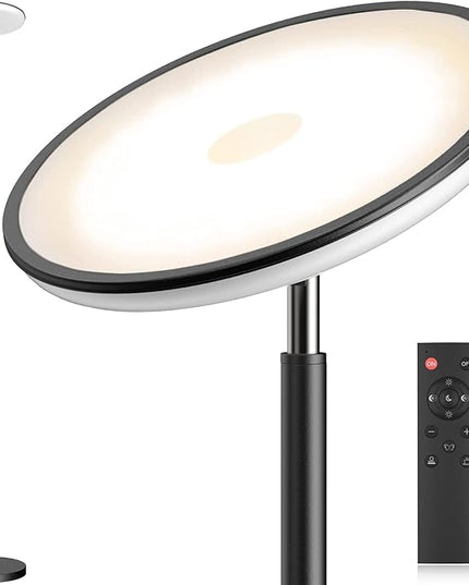 LEPOWER Bright Floor Lamp, LED Torchiere Floor Lamps for Living Room, 3500LM Standing Floor Lamp with 5 Color 5 Brightness, Tall Pole Light for Bedroom, Office White - LeafyLoom