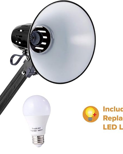 Bostitch Office VLF100F Swing Arm Metal Floor Lamp, 72" Tall with Multi-Joint Adjustment, Includes Replaceable LED Bulb (VLF), Black - LeafyLoom