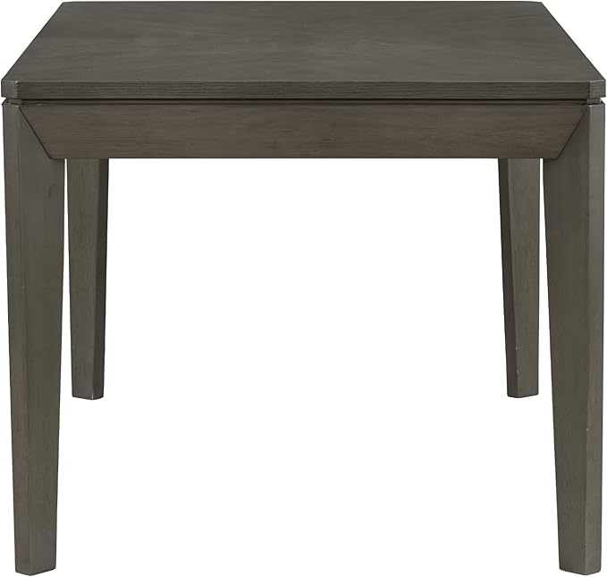 6-Piece Wood Rectangular Dining Table Set with 4 Full Back Padded Chairs & Bench, Tapered Legs, for Kitchen Living Room, Farmhouse Style, Dark Gray, 60" L x 36" W x 30.3" H - LeafyLoom