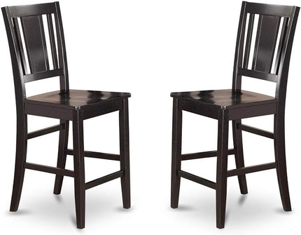 East West Furniture BUCK5-BLK-W 5 Piece Kitchen Counter Set Includes a Rectangle Dining Room Table and 4 Dining Chairs, 30x48 Inch, Black - LeafyLoom