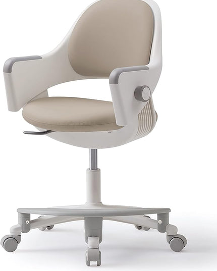 SIDIZ ringo Kids Desk Chair : Ergonomic Kids Chair with Footrest, 4-Step Growing Function, Adjustable Seat Height, Sit-Locking Casters, Swivel Type Kids Chair (Soy Milk Beige Chair) - LeafyLoom