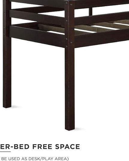 DHP DA8377-E Milton Twin, Espresso Loft Bed - LeafyLoom