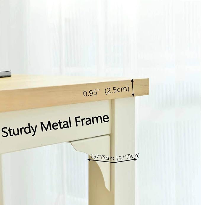 Computer Desk - 63 Inch Large Home Office Desk Wood Study Writing Table Workstation Storage Bag Headphone Hooks Simple Gaming Desk Rustic White/Walnut - LeafyLoom