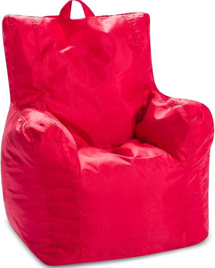 Posh Creations Bean Bag Structured Seat for Toddlers and Kids, Comfy Chair for Children, Pasadena, Red - LeafyLoom