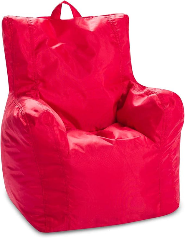 Posh Creations Bean Bag Structured Seat for Toddlers and Kids, Comfy Chair for Children, Pasadena, Red - LeafyLoom